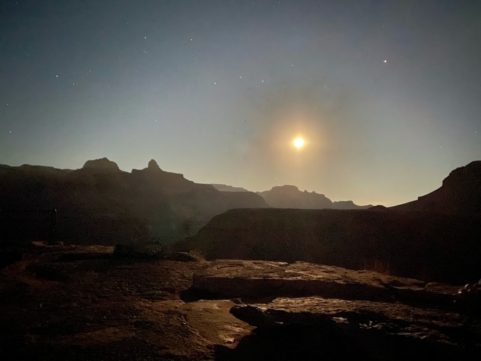 Moonrise over the Grand Canyon from Plateau Point